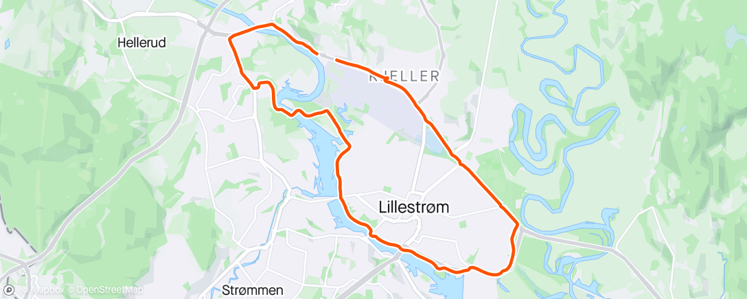 Map of the activity, E: Rundt Lillestrøm med vogn