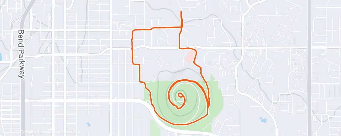 Map of the activity, Afternoon Run