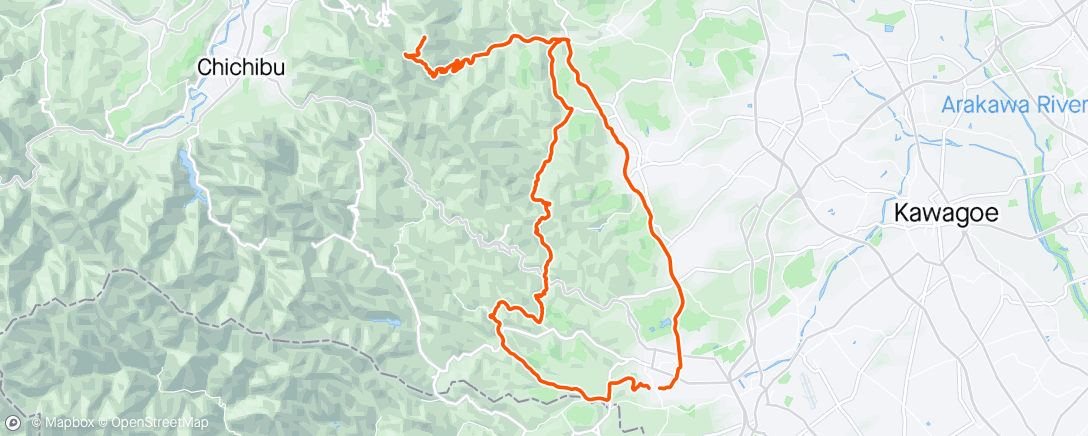 Map of the activity, 白石峠 堂平 サイクリング