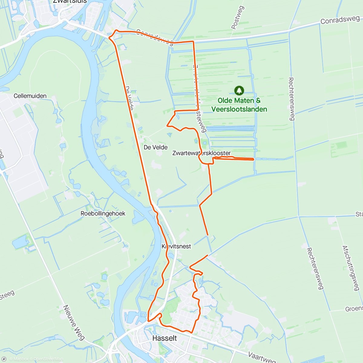 Map of the activity, Zondagse duurloop