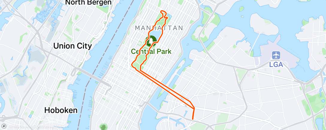 Map of the activity, Sunday Central Park Jogging 🗽