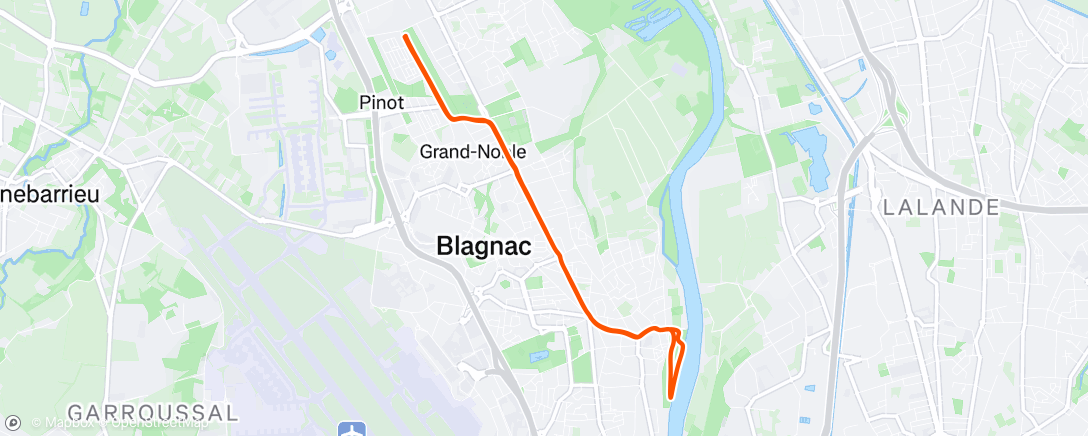 Map of the activity, Course à pied dans l'après-midi