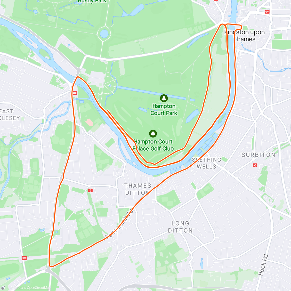 Map of the activity, Hampton Court half
