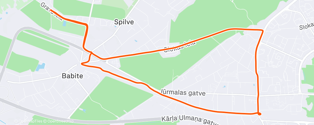 Map of the activity, Morning Counterclockwise Run