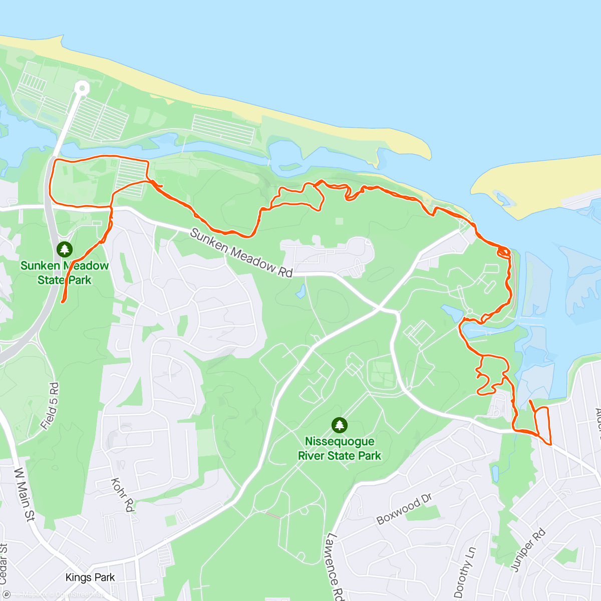 Map of the activity, Trails with Jake