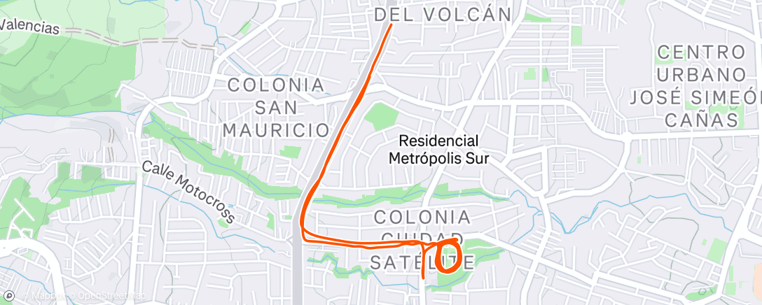 Mapa de la actividad (Carrera de tarde)