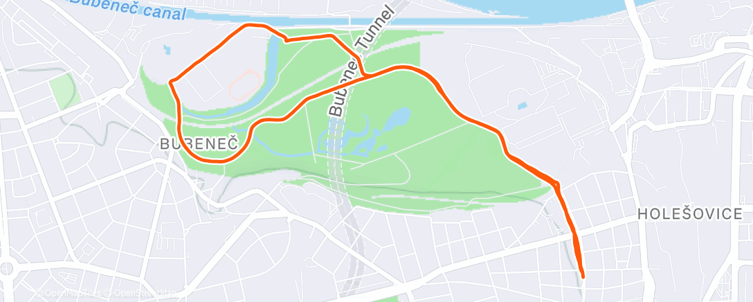 Map of the activity, Morning Run