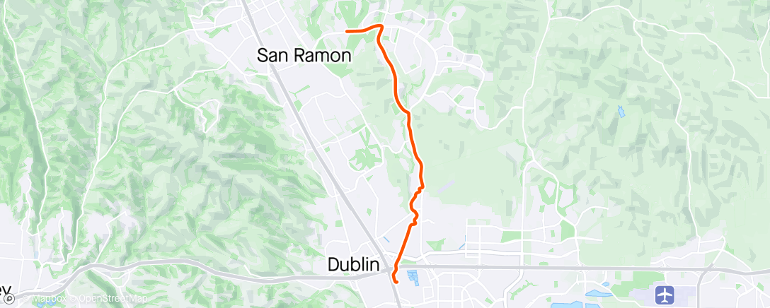 Map of the activity, Home from gym