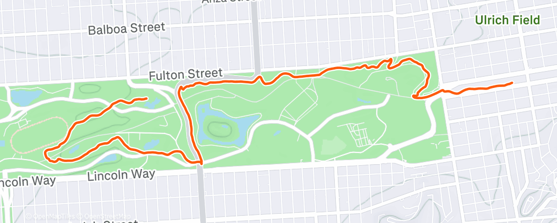 Map of the activity, Morning Run