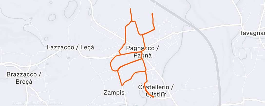 Карта физической активности (Corsa pomeridiana)