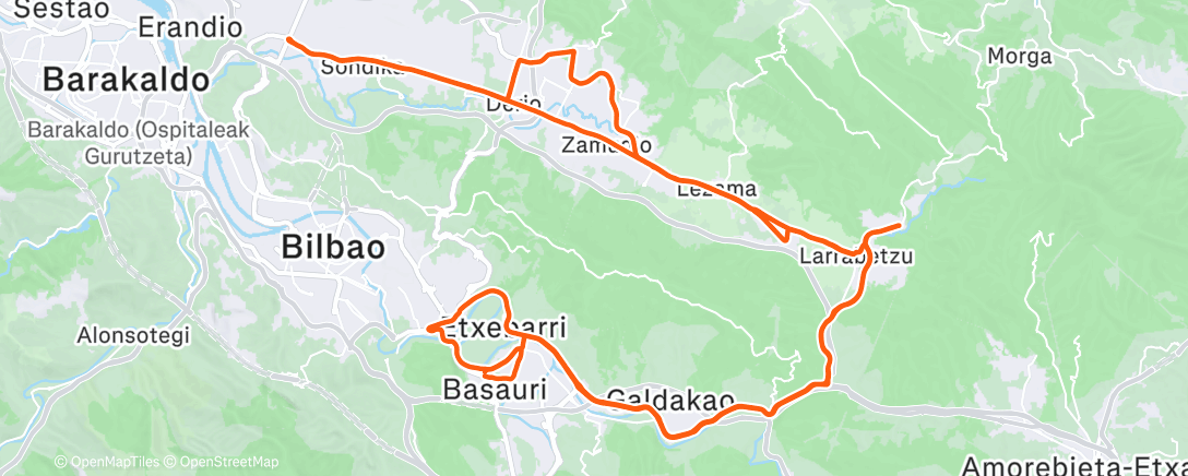 Карта физической активности (Bicicleta por la tarde)