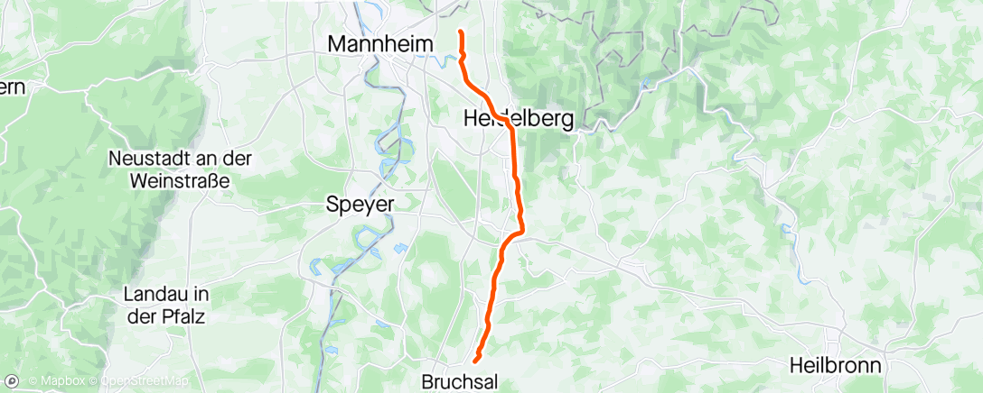 Map of the activity, Tour de Ubstadt