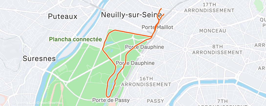 Карта физической активности (Course à pied le matin)