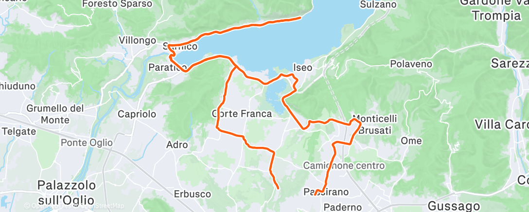 Map of the activity, Pedalata mattutina