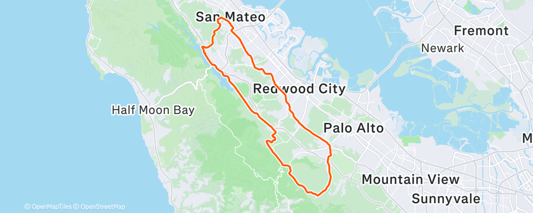 Map of the activity, Fun ride with the peninsula crew…