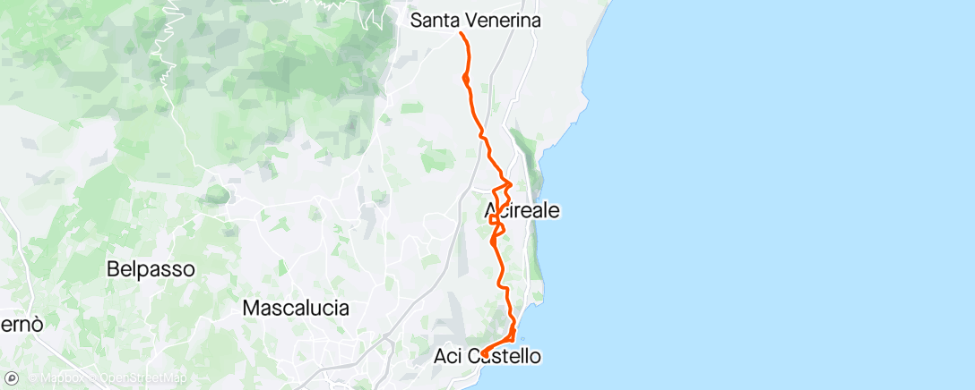 Map of the activity, Sicilia - day 05