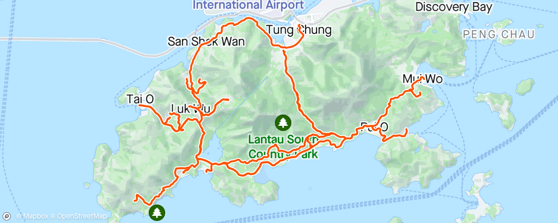 Map of the activity, Tour of Pain April 2023 - Lantau