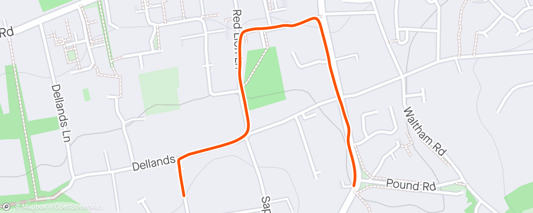 Map of the activity, Afternoon Dog Walk