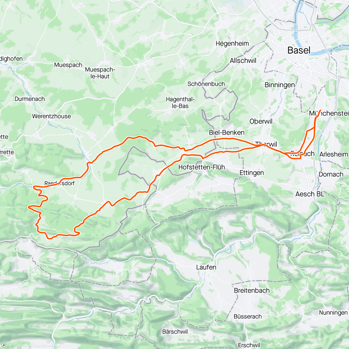 Mapa de la actividad, Rose Basel Ride