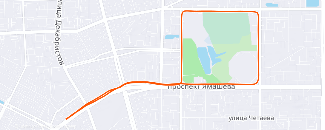 Map of the activity, Afternoon Run