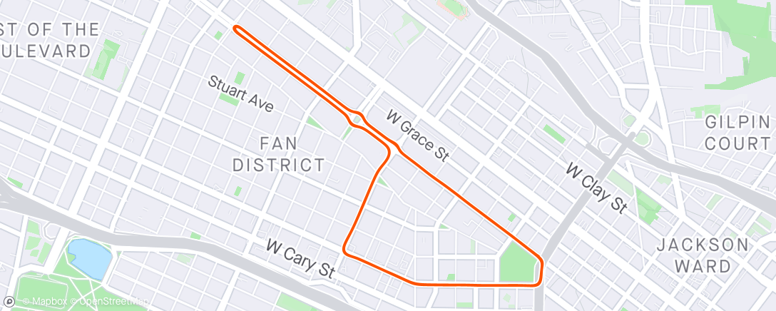 Map of the activity, Zwift - 2x10x30/30 in Richmond