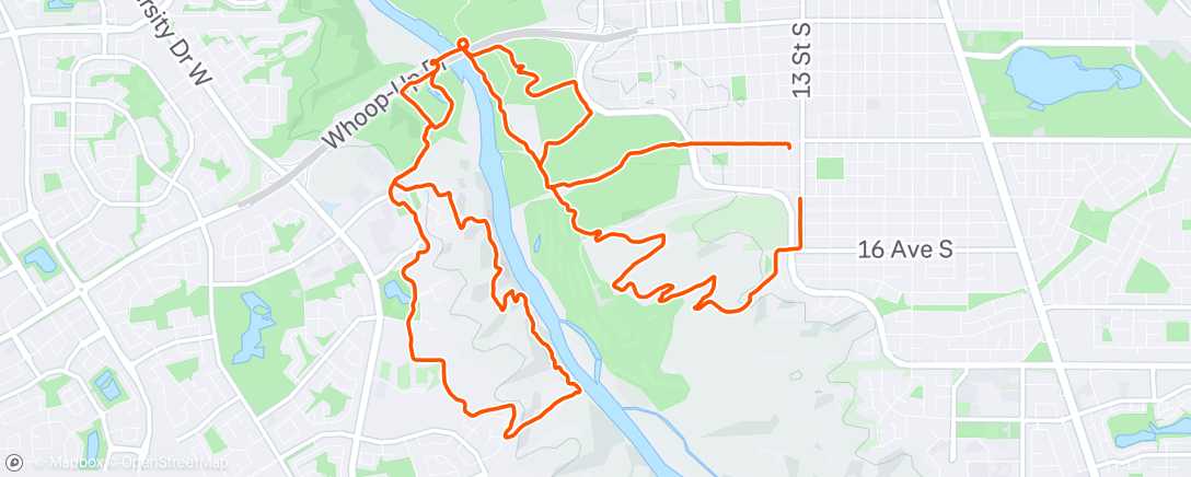 Map of the activity, Exploring the trails near the Uni