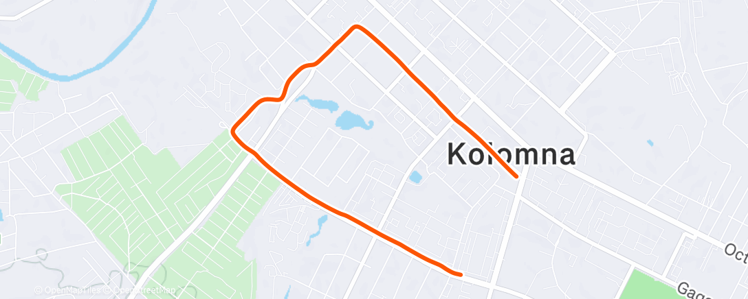 Map of the activity, Вечерний забег