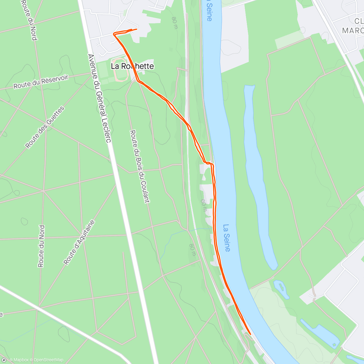 Map of the activity, Footing matinal