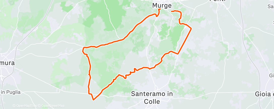 Map of the activity, Pedalata mattutina