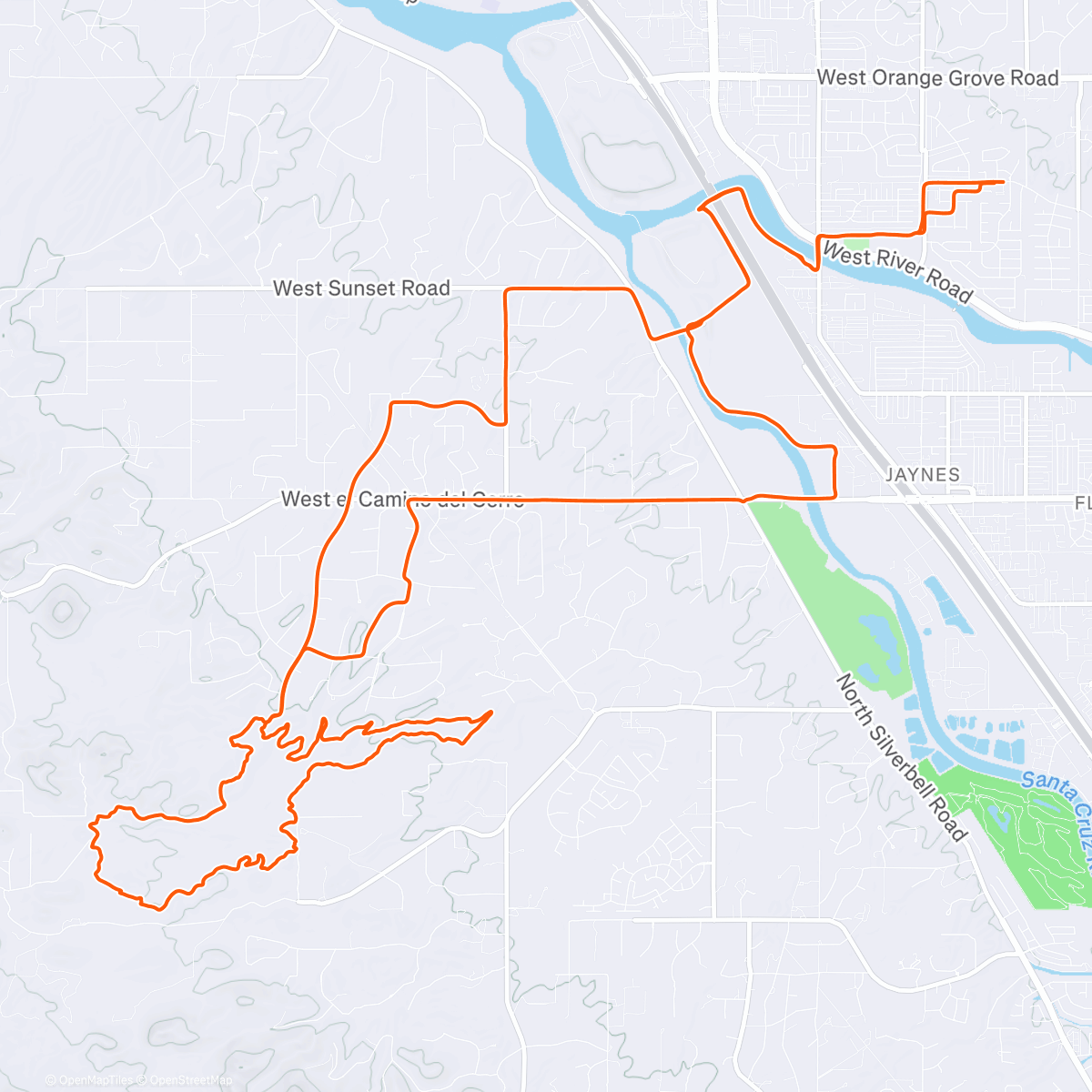 Map of the activity, Chill trails with Dylan and Dax