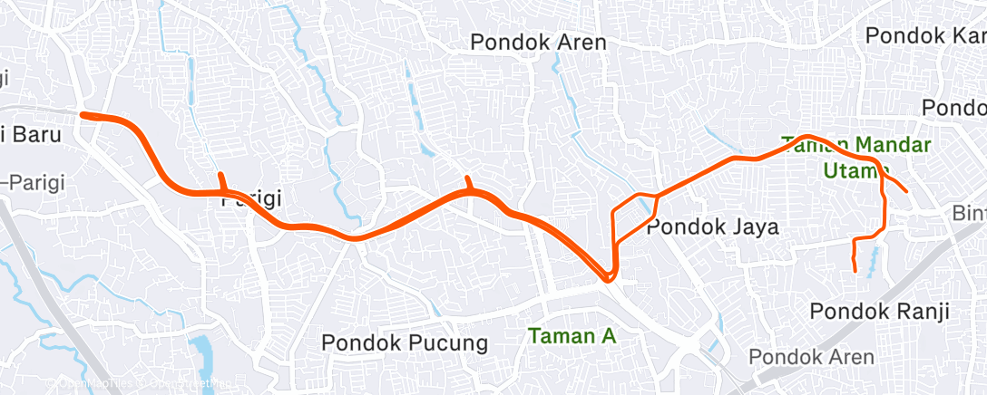 Map of the activity, Morning Ride
