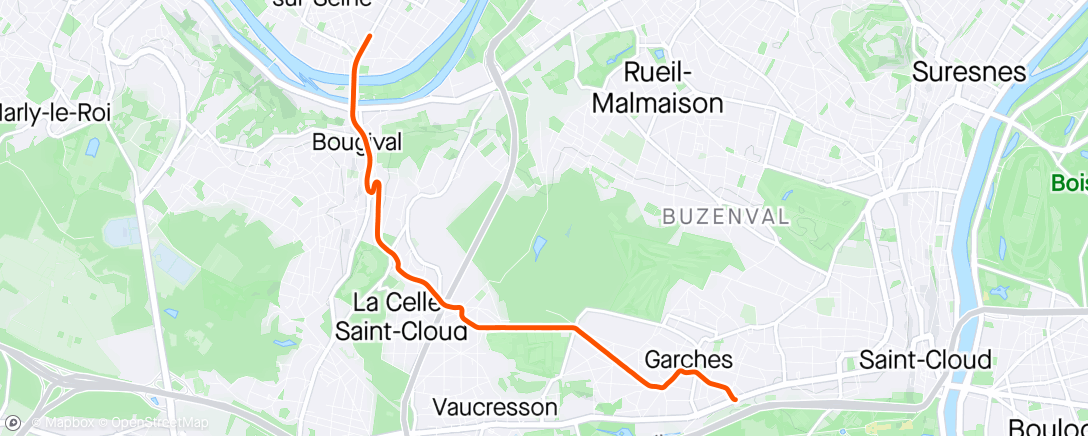 Map of the activity, Trajet de Saint-Cloud à Croissy-sur-Seine