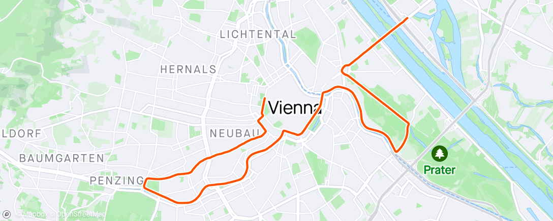 Map of the activity, Half-Marathon Vienna