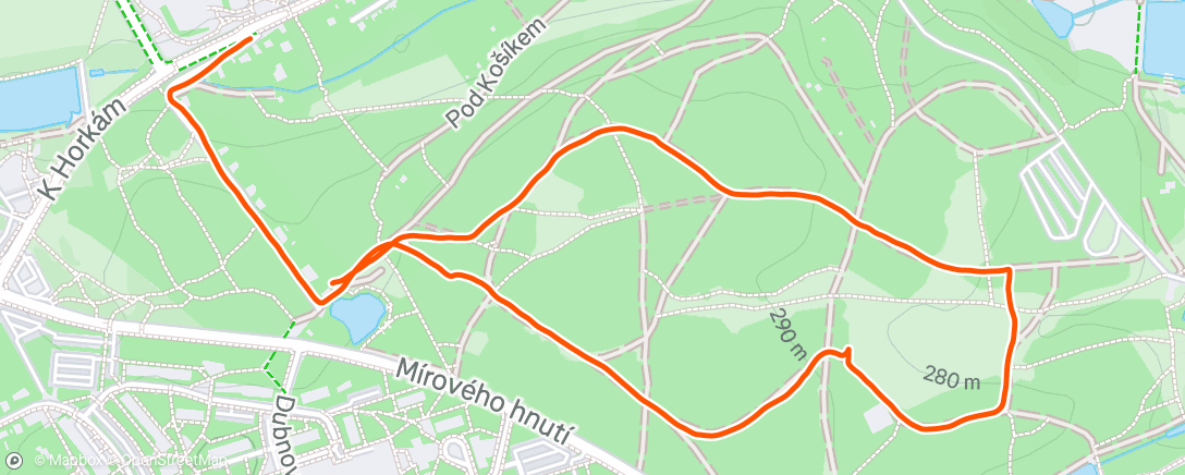 Map of the activity, Afternoon Run