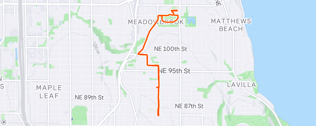 Map of the activity, Afternoon Run