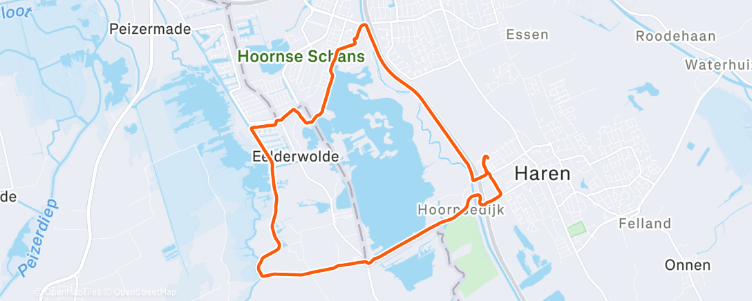 Map of the activity, Middagloop