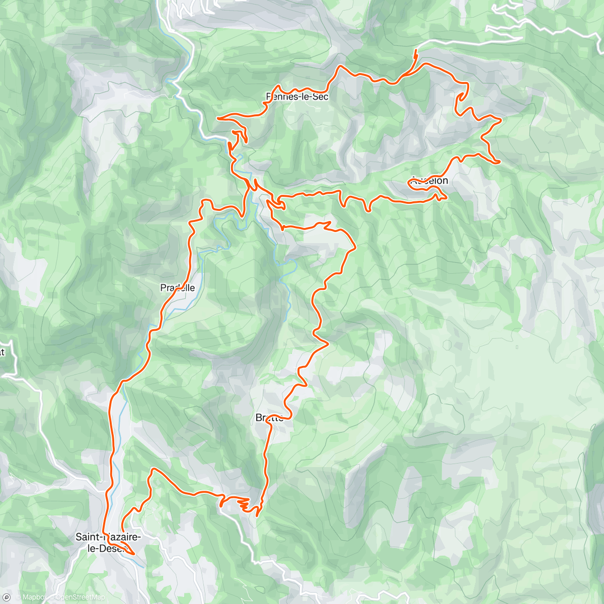 Map of the activity, Sortie gravel
