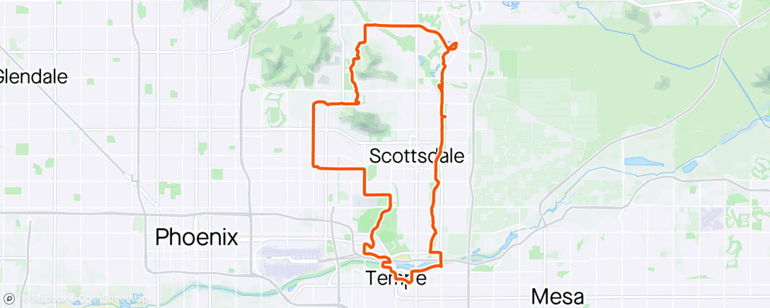 Map of the activity, Chillin’ “Tour de Scottsdale”, with neat Pete from the street!