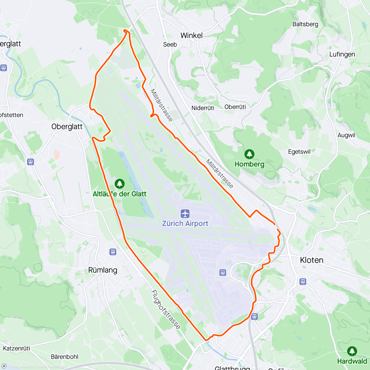 Map of the activity, Flughafenlauf 2024