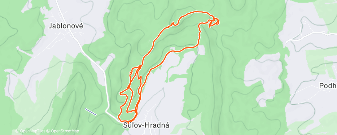 Map of the activity, Afternoon Run