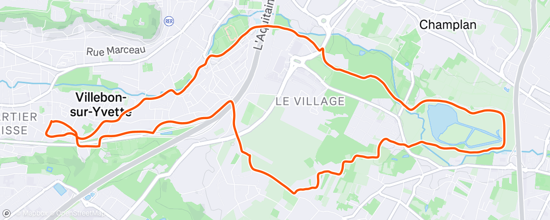 Map of the activity, Course à pied le matin