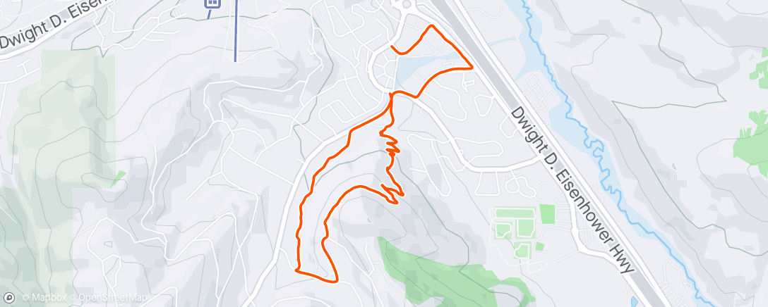 Map of the activity, Trail run with Evan