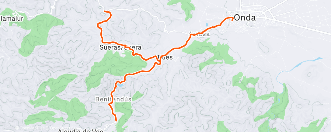 Map of the activity, Afternoon Ride