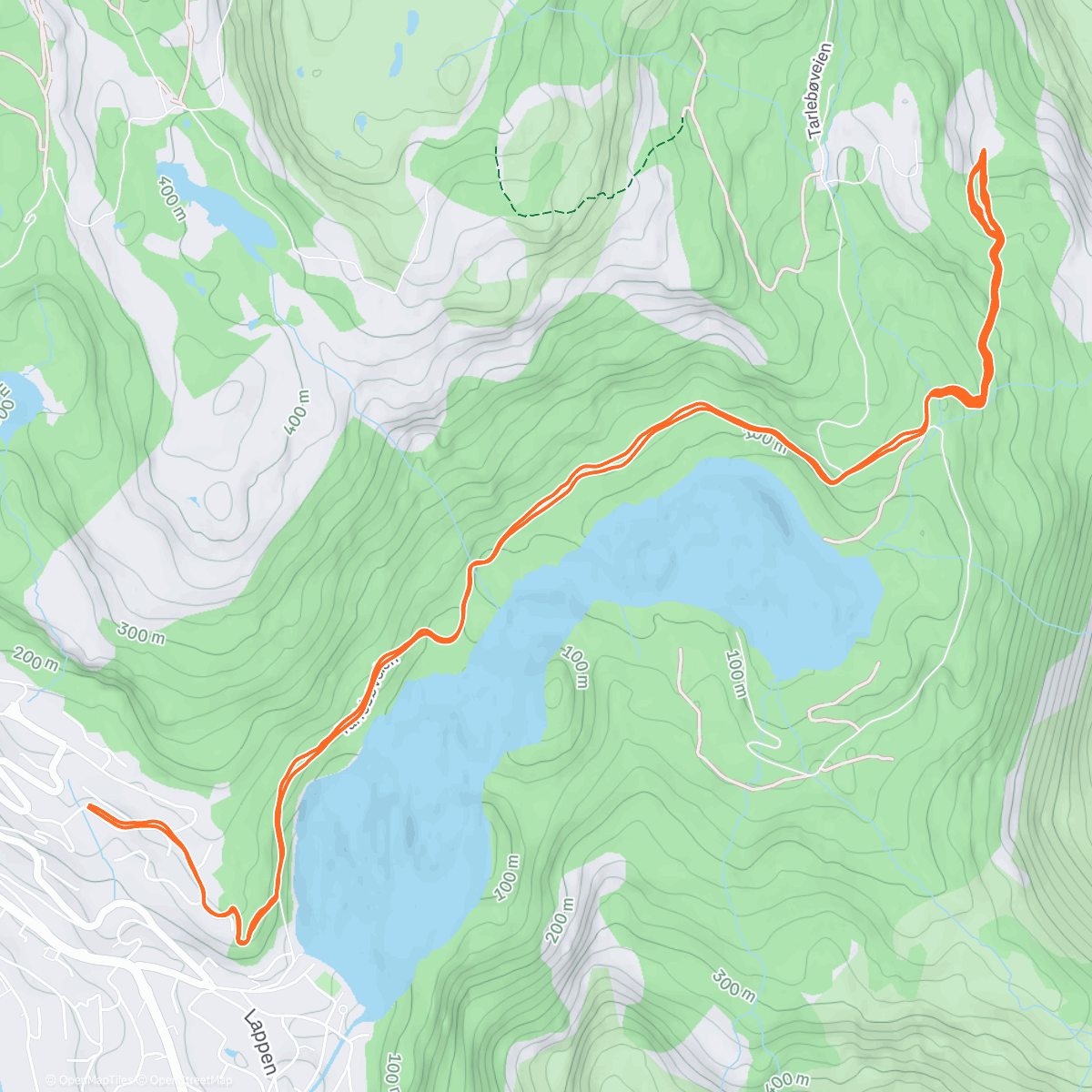 Map of the activity, Afternoon Trail Run