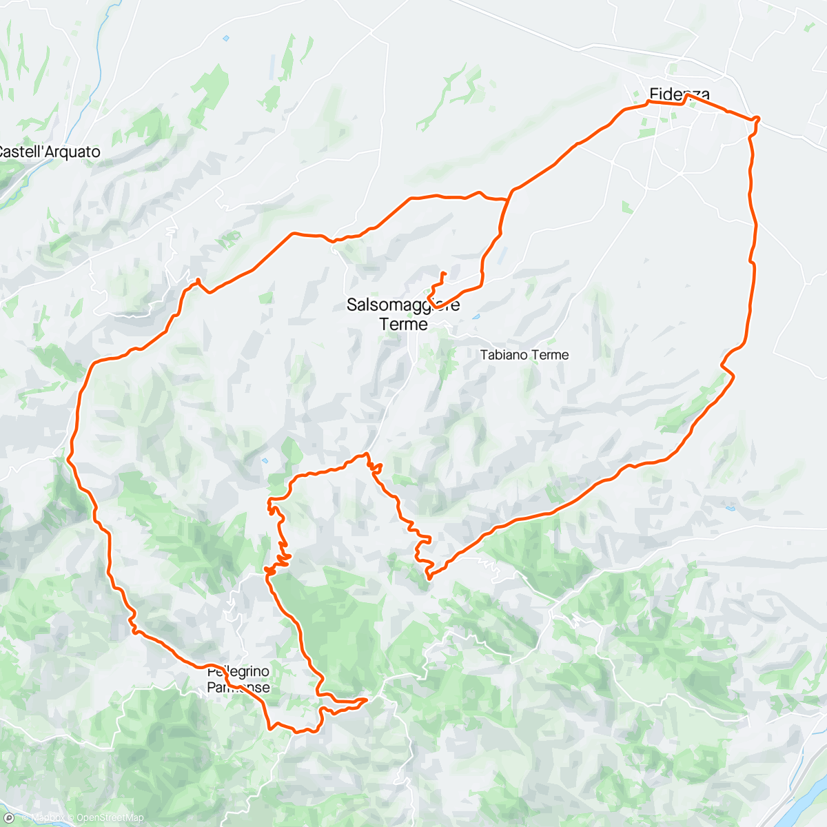 Map of the activity, Salso, Pellegrino, Montesalso, Millepini, Contignaco, San Vittore, Fidenza, Salso. 😎😎😎