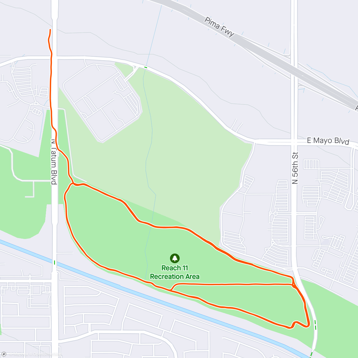 Map of the activity, 12mi with speed work