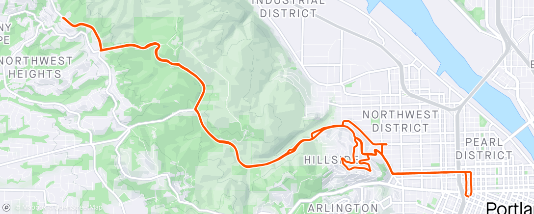 Map of the activity, You sure go a little faster on the bike that does not have fenders.