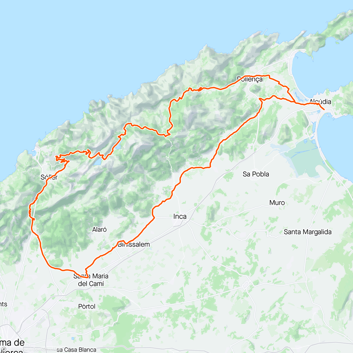 Map of the activity, Malle24 - Tag 4: Col de Sóller und Puig Major