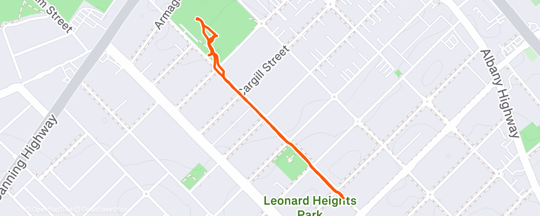 Map of the activity, Evening Walk