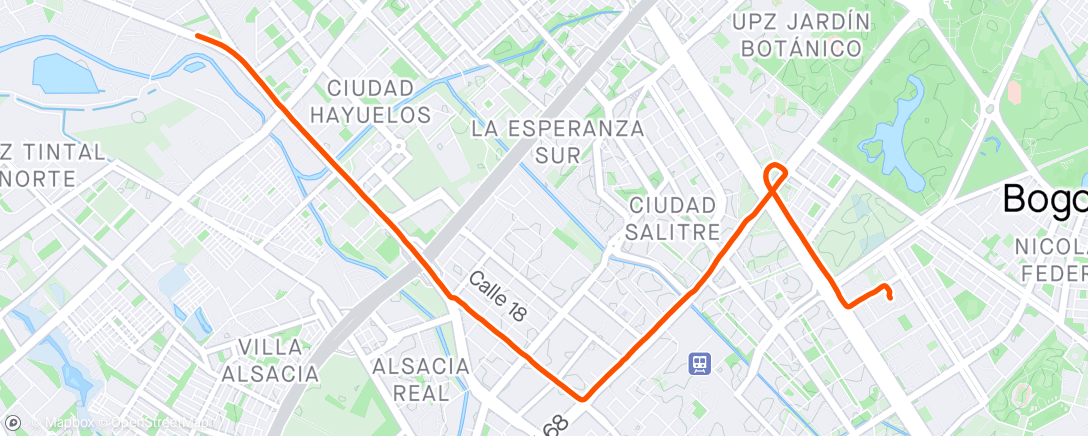 Map of the activity, Vuelta ciclista por la tarde